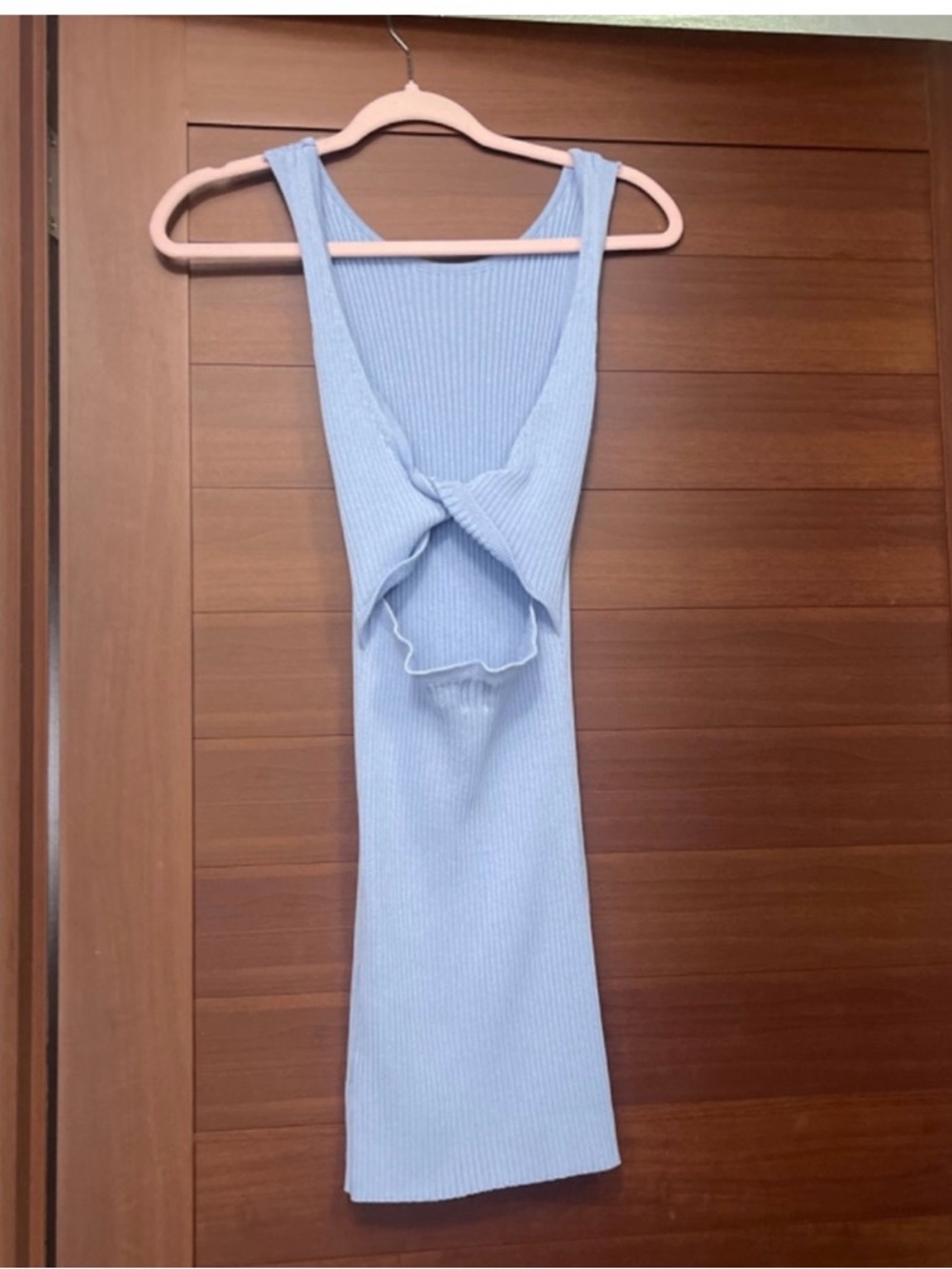 Princess Polly Ribbed Tank Midi Dress in Light Blue